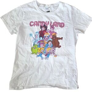Hasbro Candy Land Graphic Tee White Womens Medium Retro Board Game Characters M